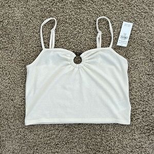 American eagle cropped white tank top- brand new with tags